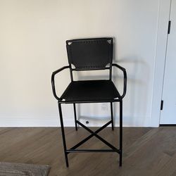 Three (3) Leather Counter Height Bar Stools 
