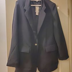 NEW Francescas Womens Clothing Black Blazer Jacket Size XL Classicove Career Button Work Attire 