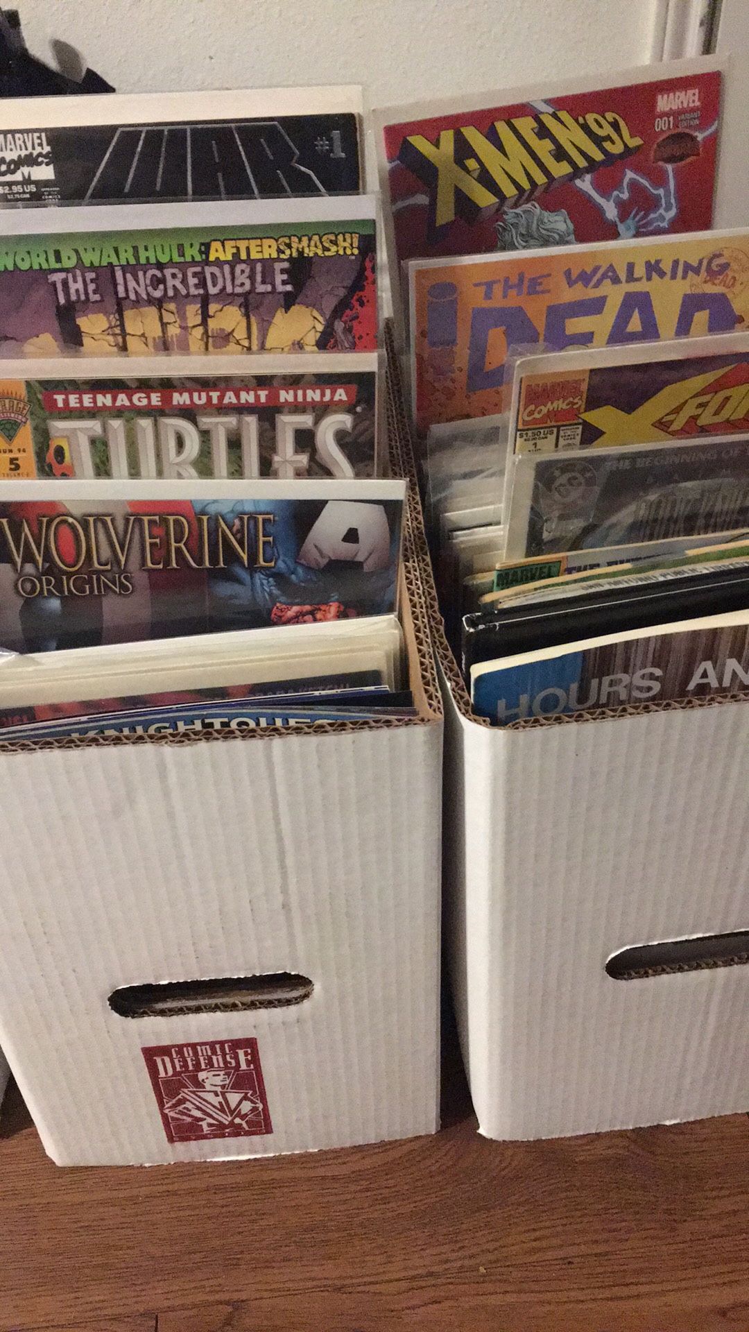3 boxes of comics