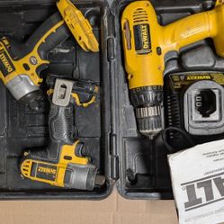 2 DeWalt Impact Drivers and 1 DeWalt Drill