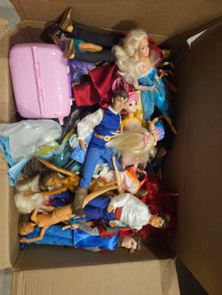 Box of Barbies, Princesses, Accessories