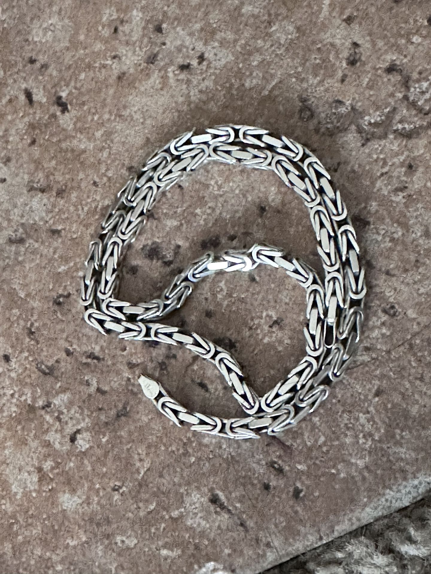 925 Sterling Silver Byzantine chain From Italy