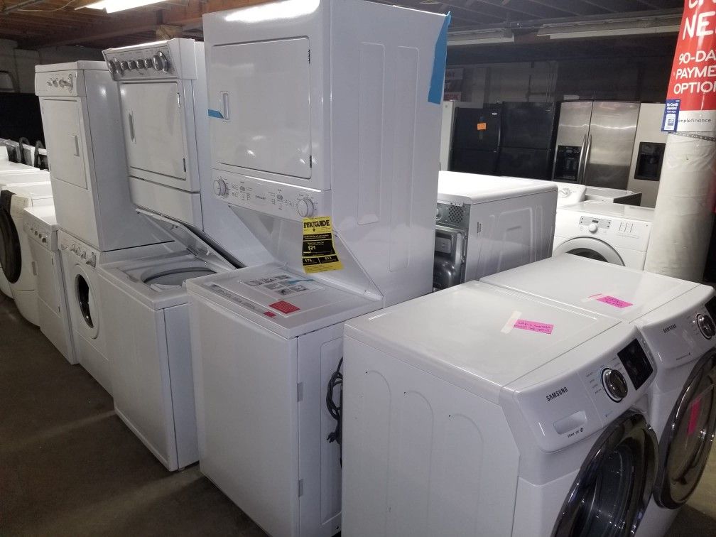 Huge Liquidation Store Full Of Nice Lightly Used Refurbished Reconditioned Certified Washer Dryer Refrigerator Oven Stove Stackable Samsung LG Whirlpo