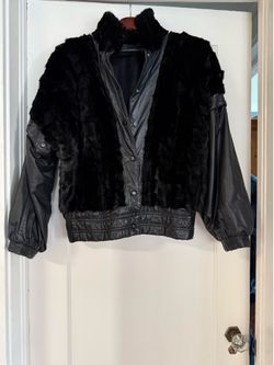 Vintage 1980’s  Women’s Ranch Mink & Leather Bomber Jacket