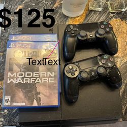 $125  PS4 + 2 Dual Shock Controllers Wires Included