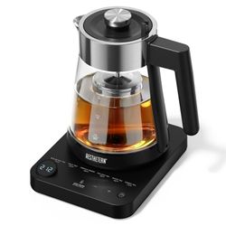 Electric Tea Kettle With Infuser 1.7L Glass Electric Kettle With Temperature Control 175°F Min Temp Automatic Shut Off 12H Keep Warm For Tea Coffee Wa