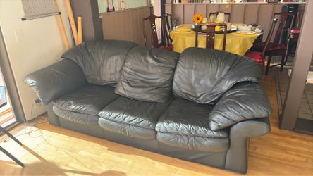Leather sofa and love seat