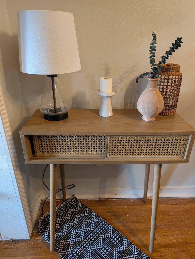 Brand New Console With Caning And Storage