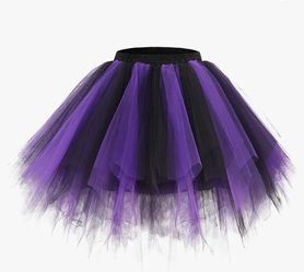 New Woman's Tutu Skirt Black And Purple Size Medium