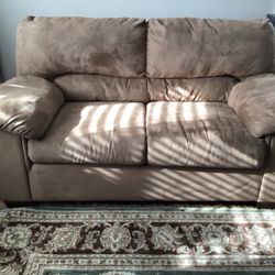 Brown microfiber loveseat sofa