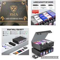 MTG Storage Box Holds 3900+ Cards with Commander Display,