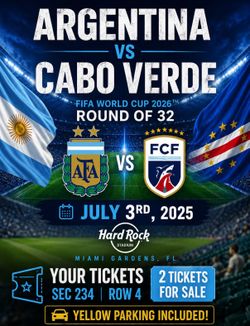 Argentina vs Cabo Verde Round of 32 (PARKING INCLUDED)
