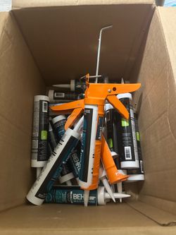 Box of White Caulk + 2 Handles