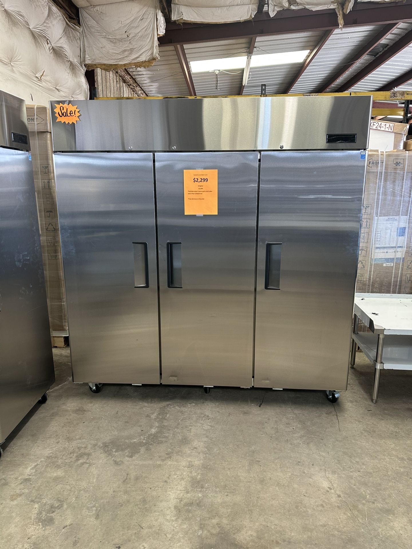 Brand New Commercial Scratch And Dent 3 Door Refrigerator