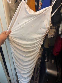 White skinny bead dress