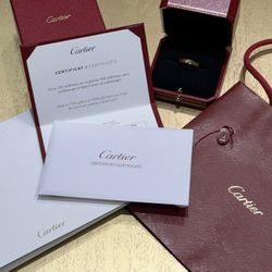 Authentic Cartier Band Ring With A Diamond 