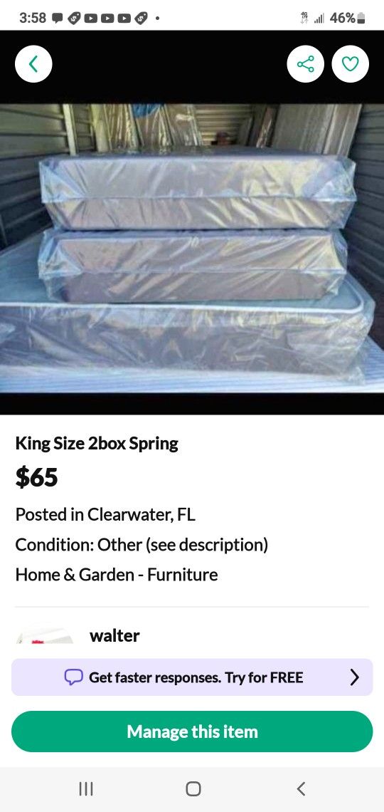 King Size 2box Spring Can Deliver