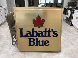 Vintage 1980’s Labatt’s Blue Beer Sign 4’x4’
