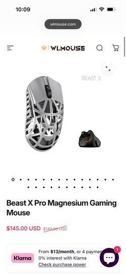 Silver WLMouse Beast X Pro Magnesium Gaming Mouse