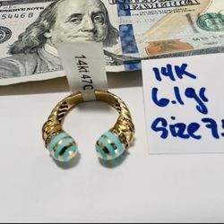 14K Solid Gold Ring For Wedding 6.1Gr Size 7.5