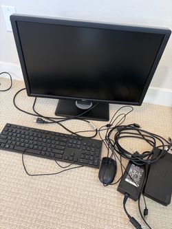 Dell monitor, keyboard, mouse, and docking station