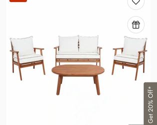 Wood outdoor furniture set