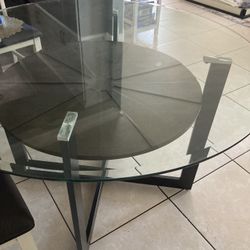 Nice Round Table With Glass Top