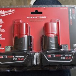 NEW Milwaukee RedLithium XC3.0 M12 Batteries 2-Pack