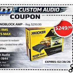 Kicker CXA800.1 Mono Subwoofer Power Amp 1600 Watts Amplifier 46CXA800.1T 🚨 Payment Options Available 🚨 No Credit Needed 🚨 