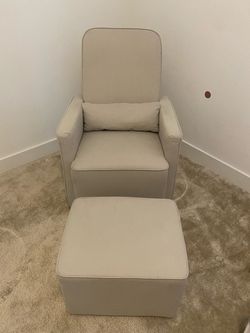 Upholstered Glider Chair with Ottoman