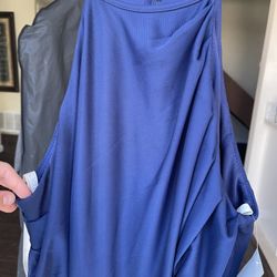 HIGH-NECK MESH BRIDESMAID DRESS WITH LACE INSET