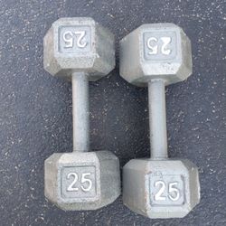 Set Of 25 Iron Dumbbells Weights 