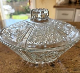Vintage Pressed Glass Candy Dish