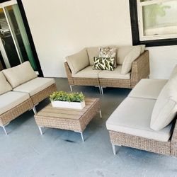 OUTDOOR PATIO FURNITURE WICKER CHAIRS SET