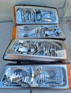 03-06 Chevy Silverado Avalanche Headlights Faros Calaveras Micas Luces Lamps