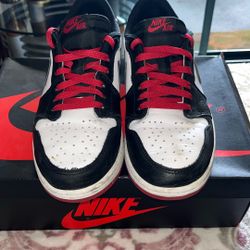 Air Jordan 1 Low OG White Varsity Red Black Size 11