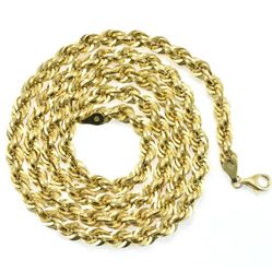 Solid 10k GOLD  BRAND NEW  Rope Chain  22 inch  5 mm  8.8gram  Lobster Clasp