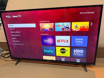 43 inch TCL Roku TV.  Roku remote included. No TV remote