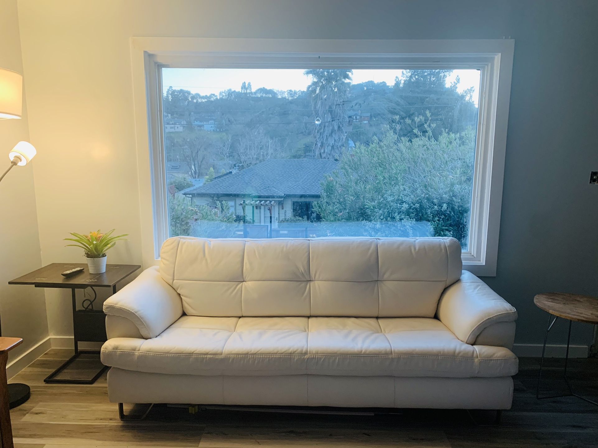 Beautiful White Leather Couch 