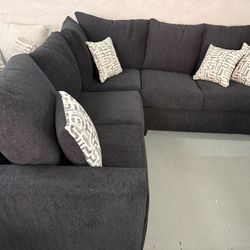 NEW BLACK SECTIONAL SOFA SET NUEVO SECCIONAL COLOR NEGRO 
