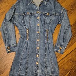 Blue Denim Long Sleeve Dress