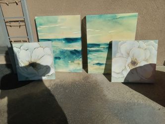 Set of 4 Canvas Wall Art Paintings