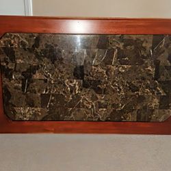 Oak/Marble Victorian Style Table