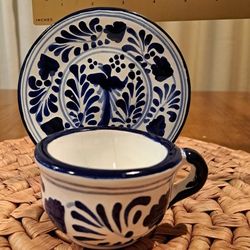 Puebla Talavera Tea Cup And Saucer