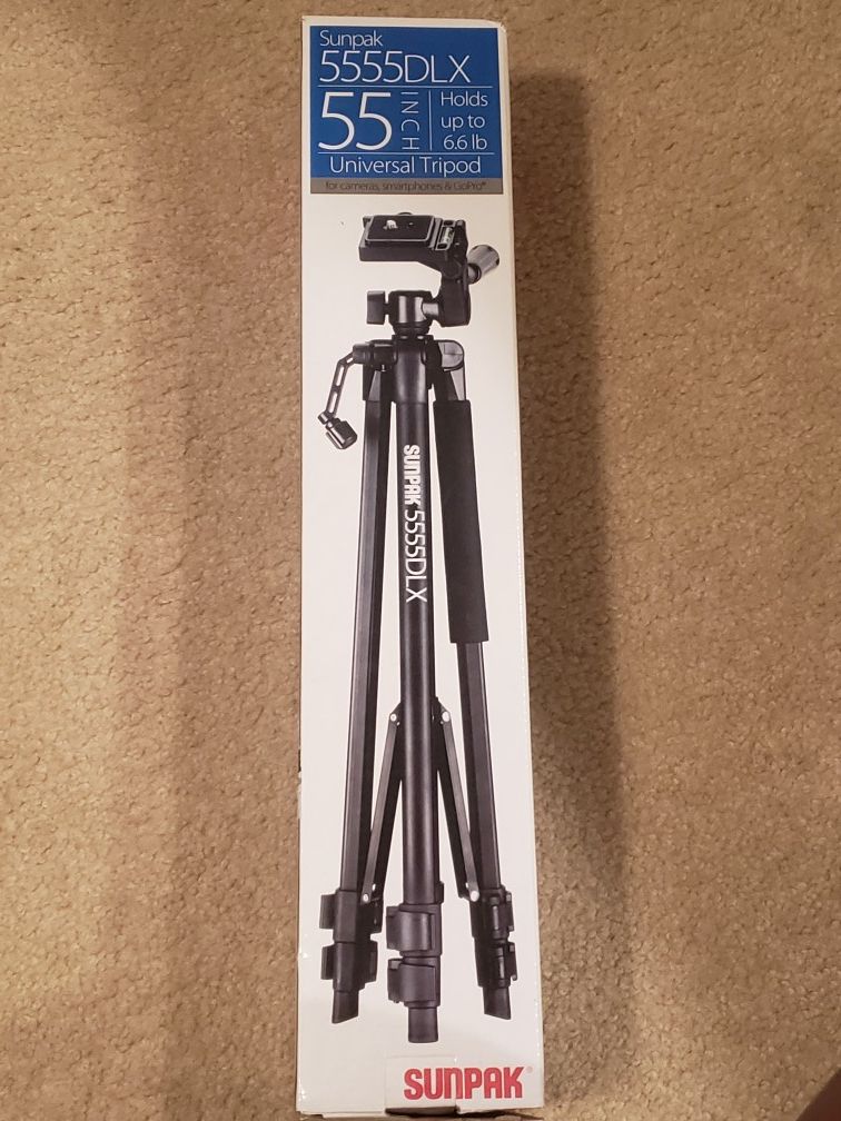 Sunpak - 5555DLX 55" universal Tripod (New) holds up to 6.6lbs
