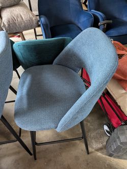 Grey Blue Counter Stools (2)