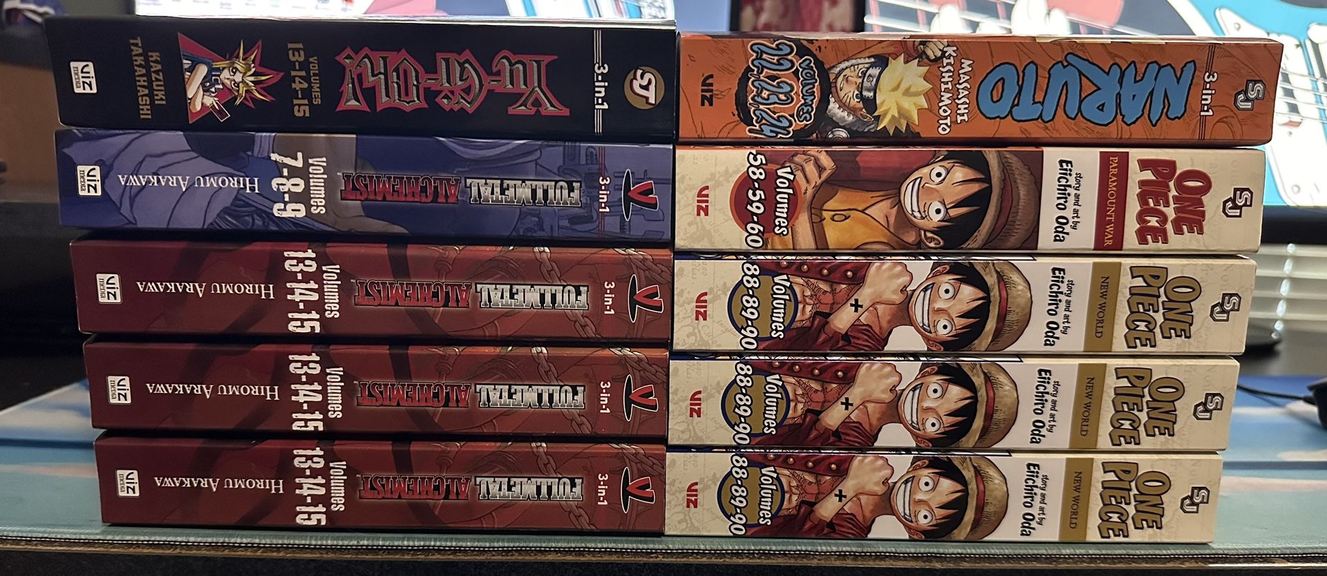 3 In 1 Omnibus Manga Lot (One piece, Naruto, FMA)