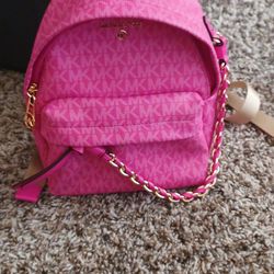 Michael Kors, Bags, Pink Michael Kors Backpack