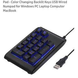 USB Numeric Keypad with Adjustable LED Backlight