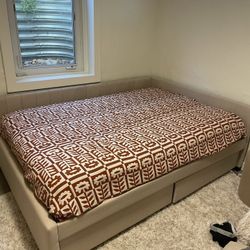 Full Mattress And Bedframe With Storage 